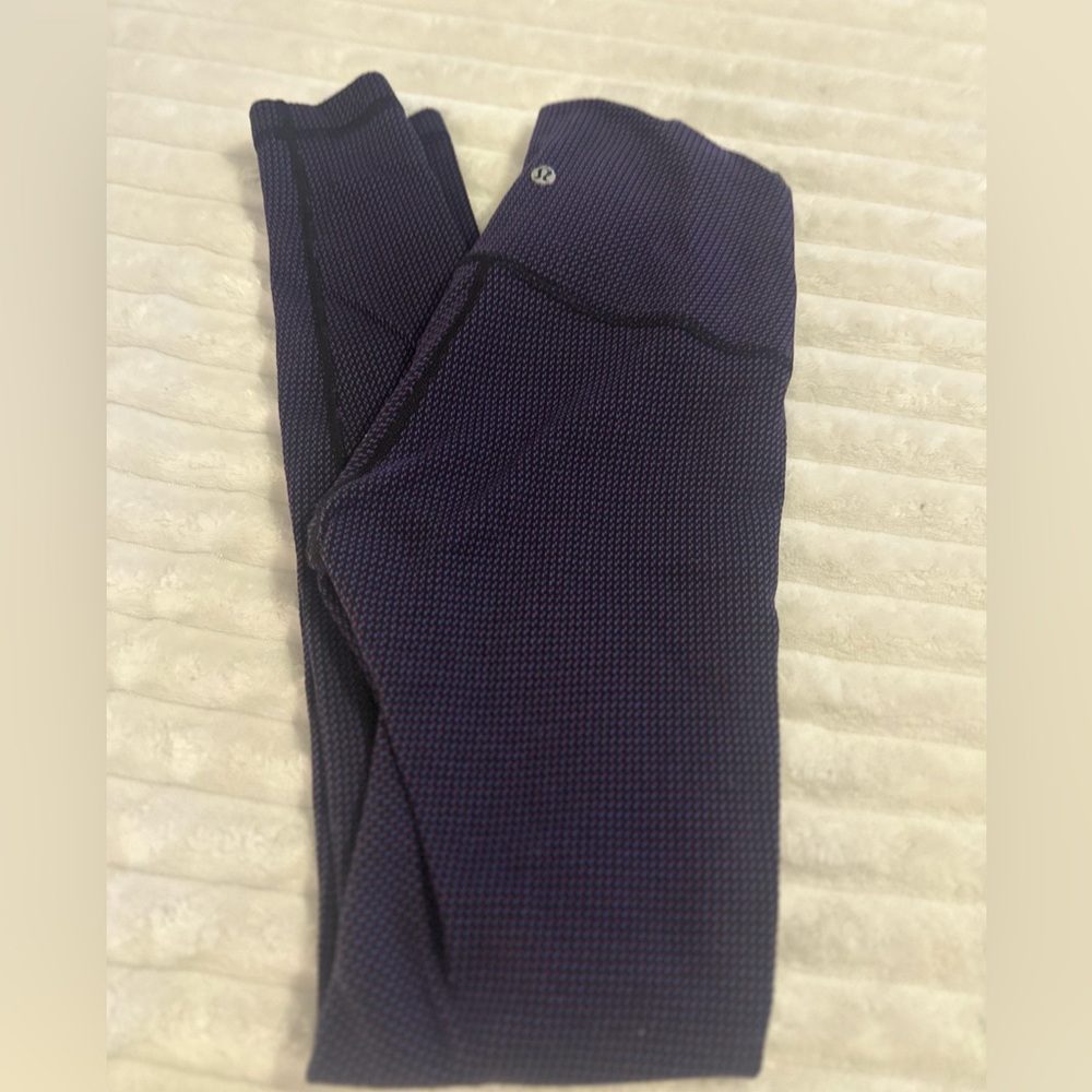 lululemon athletica Purple, blue and black checkered leggings. Full size